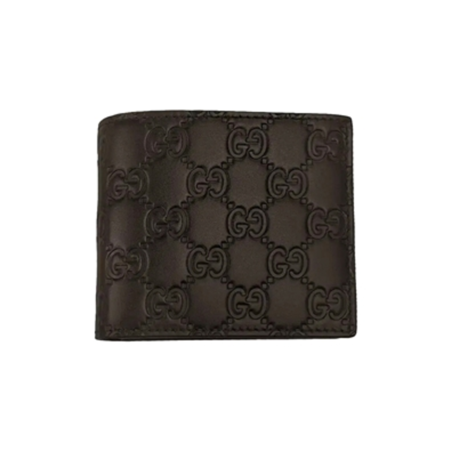 MEN'S SIGNATURE GG LEATHER BIFOLD WALLET, DARK BROWN