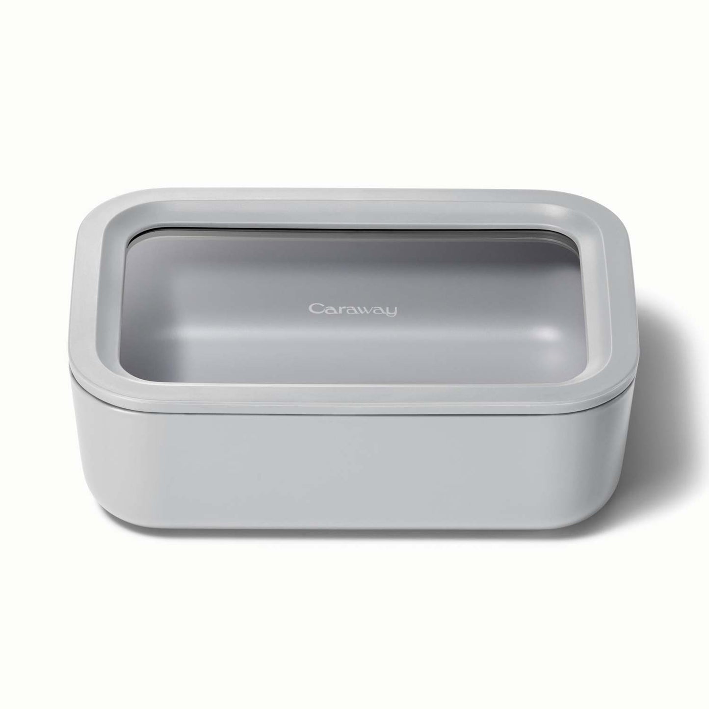 6.6 CUP GLASS FOOD CONTAINER RECTANGULAR SHAPE W/ LID GRAY