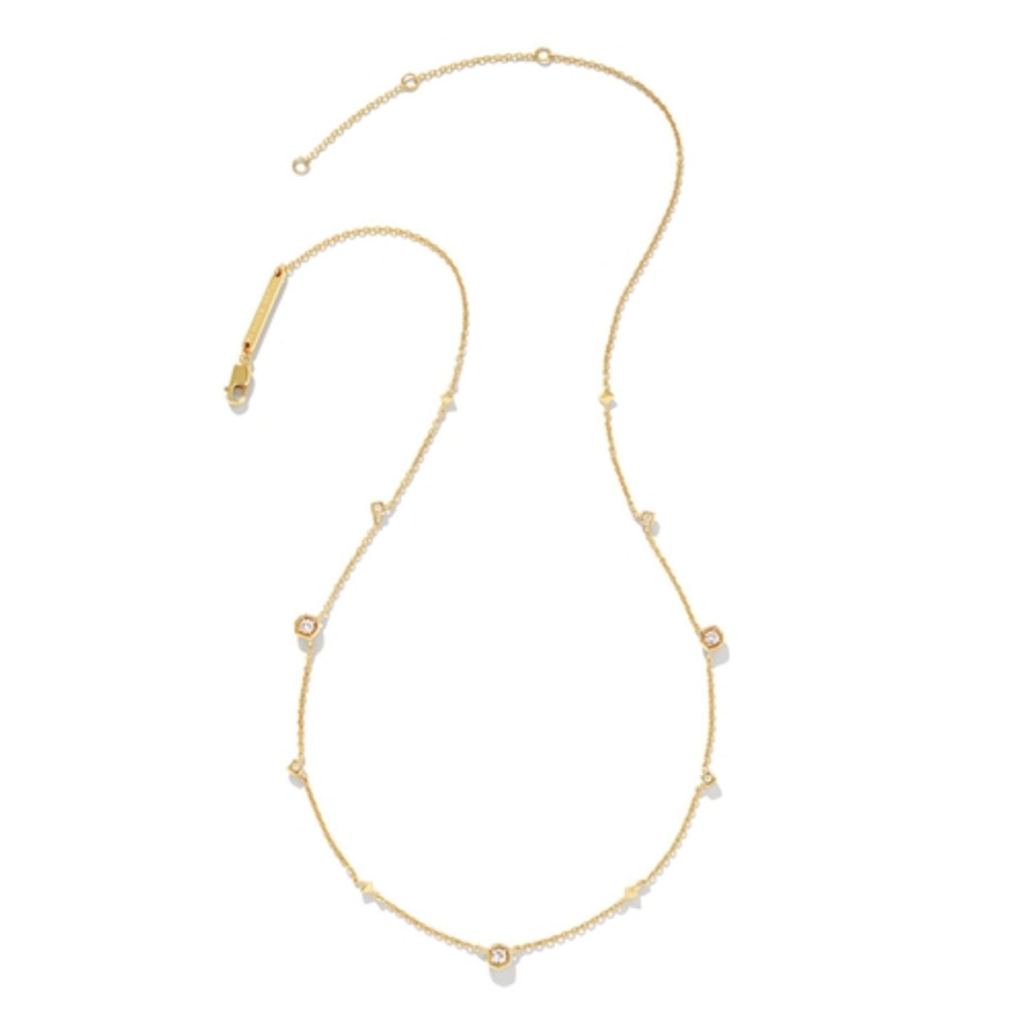 DAVIE TRIO STRAND NECKLACE, 18K GOLD VERMEIL WHITE SAPPHIRE