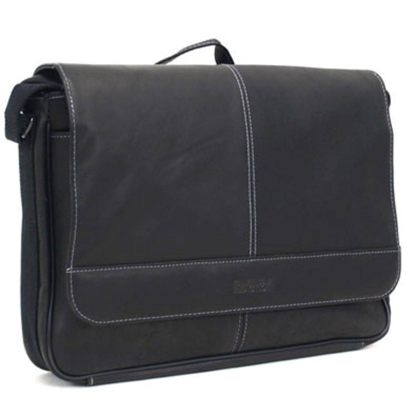RISKY BUSINESS FLAPOVER MESSENGER BAG, BLACK