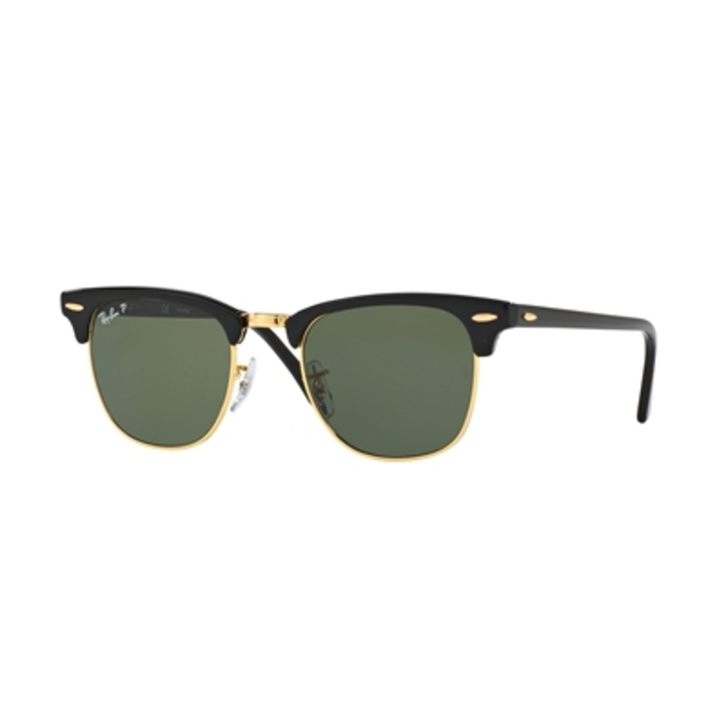 CLUBMASTER UNISEX SUNGLASSES POLARIZED, BLACK/GREEN, 51