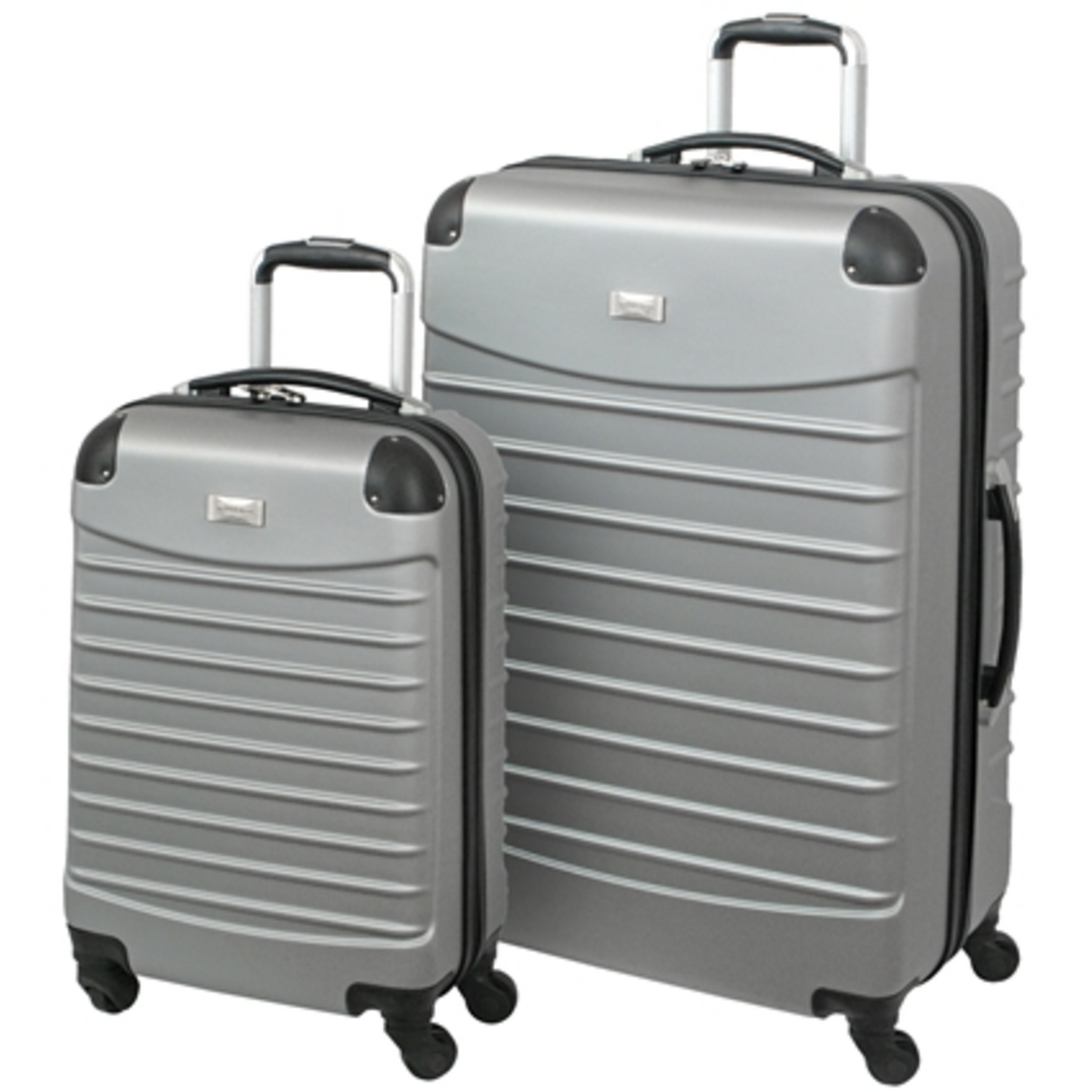 HARDSIDE LUGGAGE SET, SILVER, 2-PC