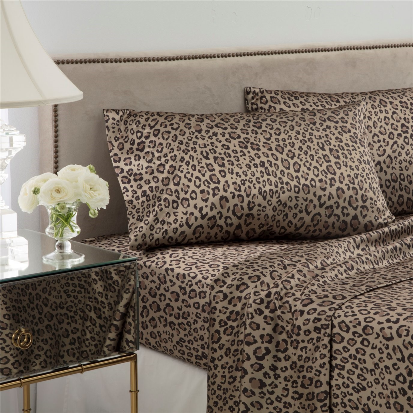 SATIN KING LEOPARD SHEET SET (1S51594)