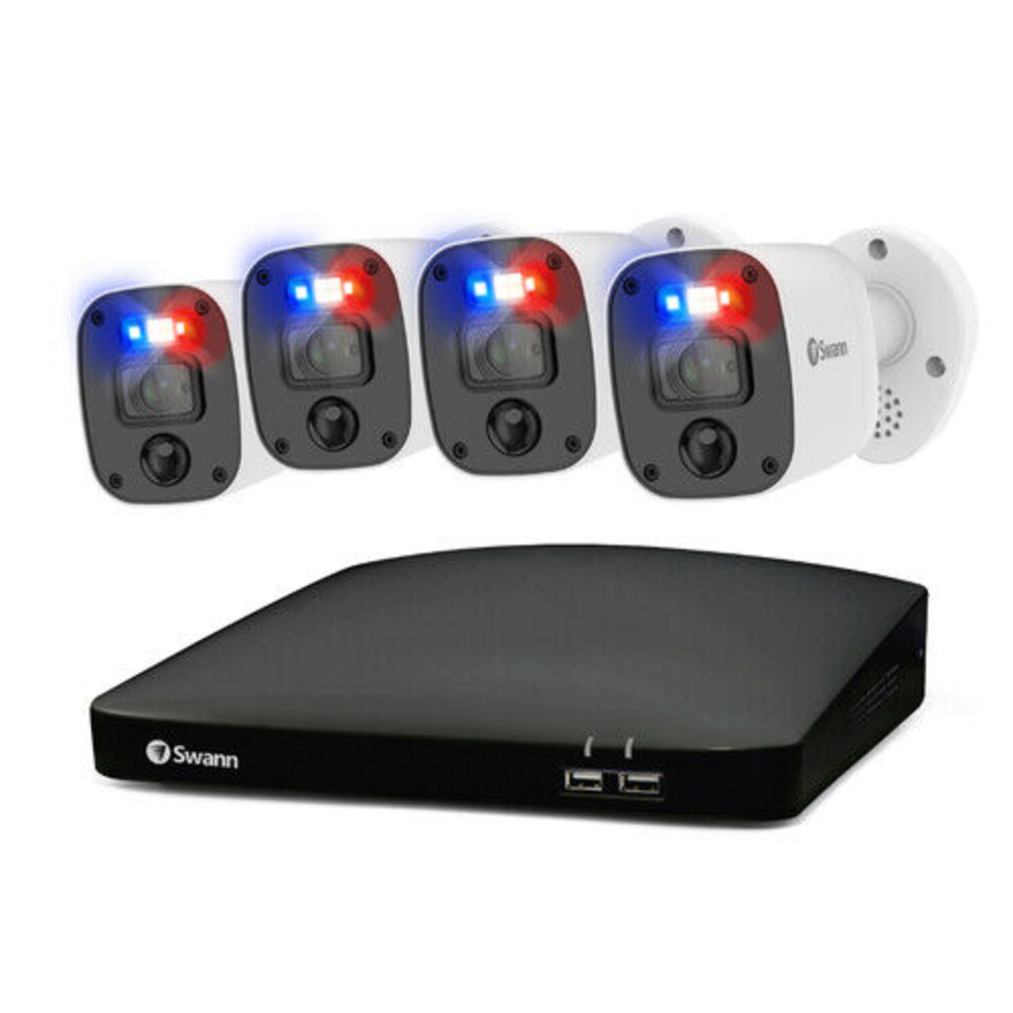 SWANN SECURITY DVR8-5680 4K / 2TB / 4 X PRO-4KRQ 4K RECTANGLE ENFORCER CAM W SIREN ANALOG CCTV CAMERAS