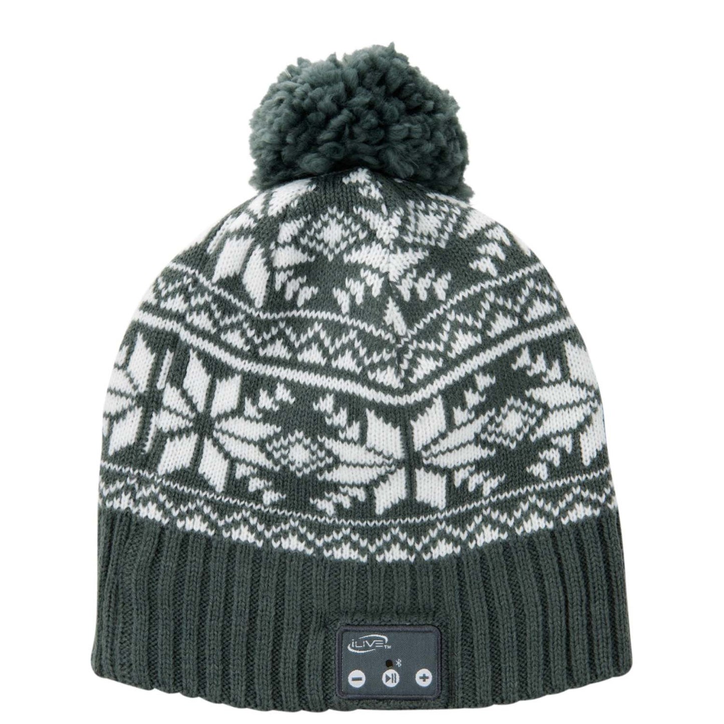 BLUETOOTH WIRELESS MUSIC BEANIE W/ BUILT-IN SPEAKERS AND MIC GRAY