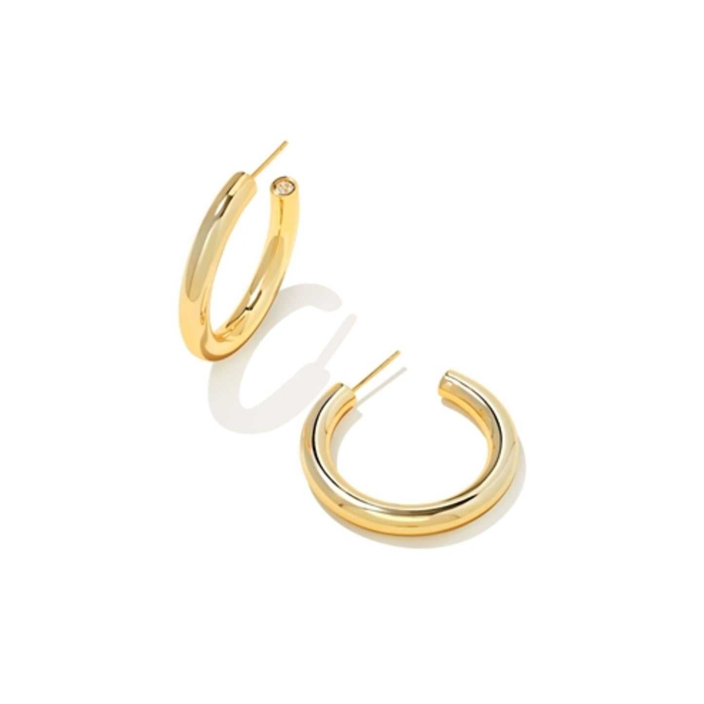 COLETTE HOOP EARRINGS GOLD, GOLD METAL
