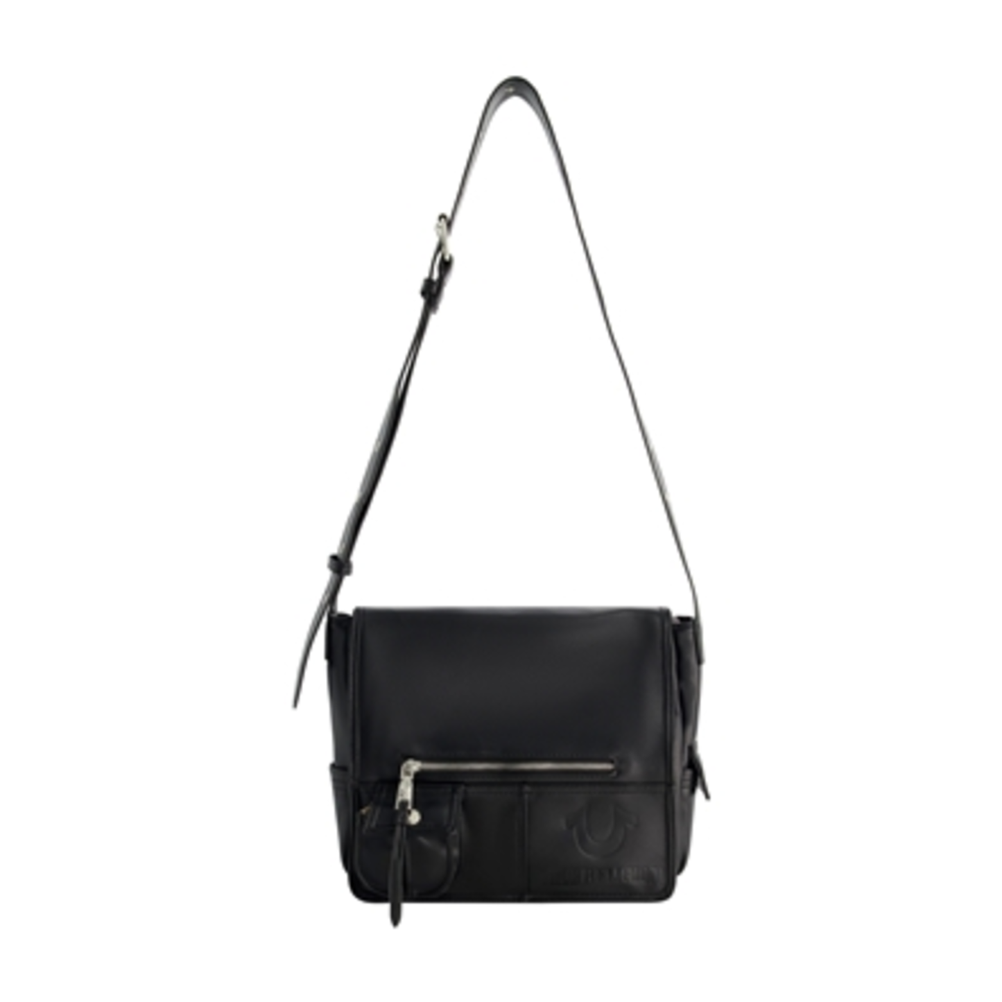 TRUE RELIGION CLASSIC MESSENGER BAG, BLACK