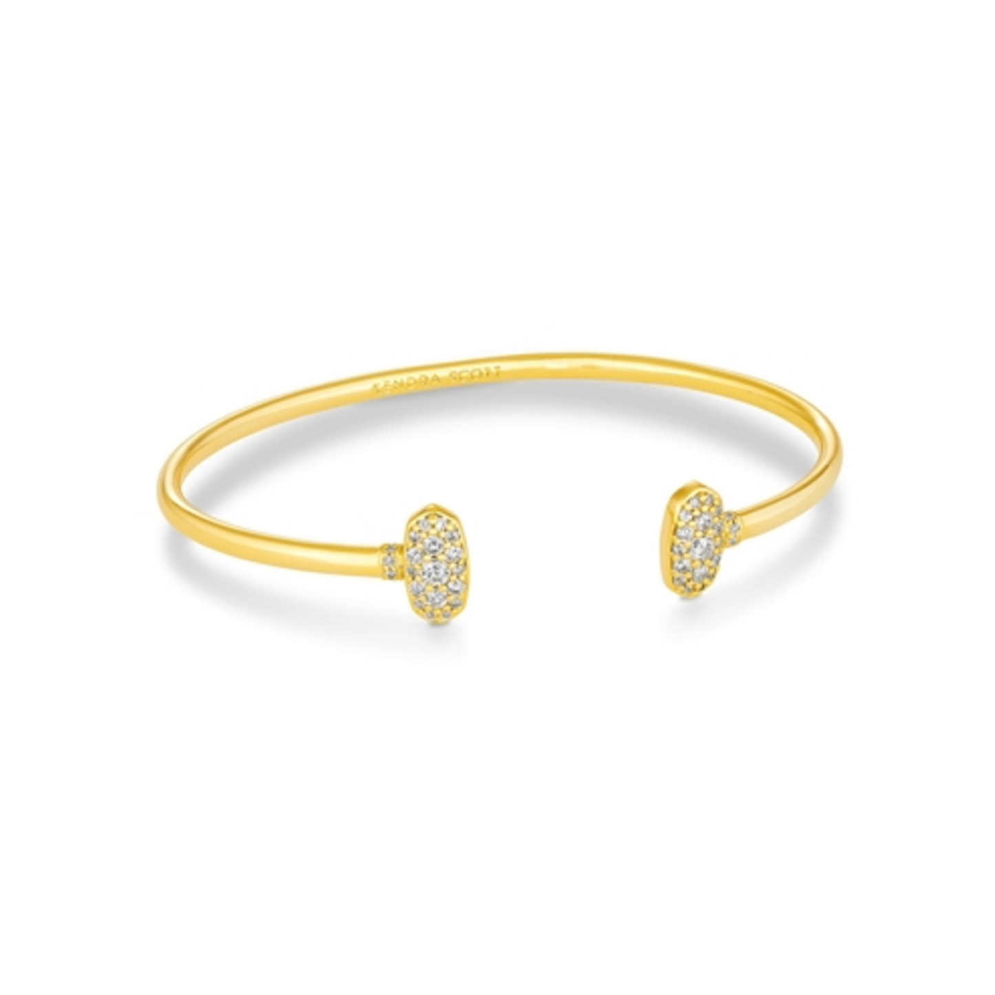 GRAYSON CRYSTAL CUFF BRACELET GOLD W/CZ, GOLD METAL WHITE CZ