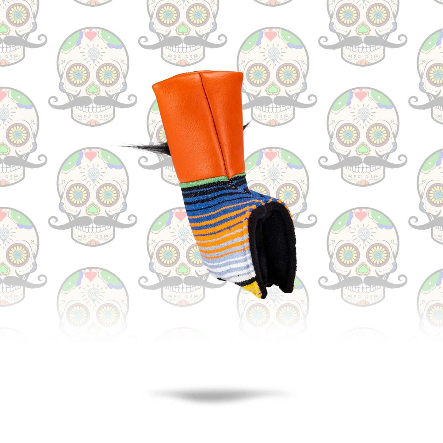 MUSTACHE SUGAR SKULL - BLADE PUTTER COVER ORANGE