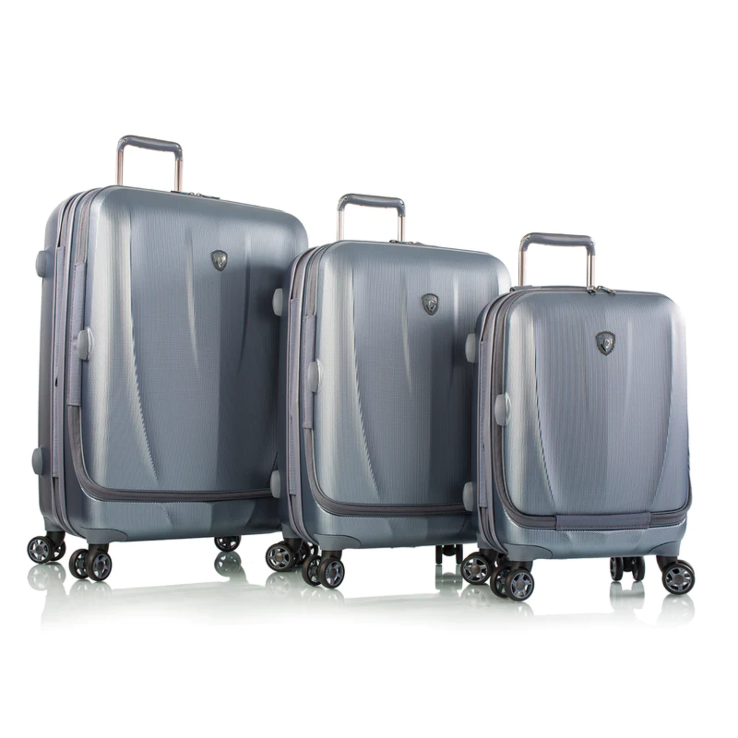 HEYS VANTAGE SMART ACCESS 100% PC 3PC LUGGAGE SET - SLATE BLUE