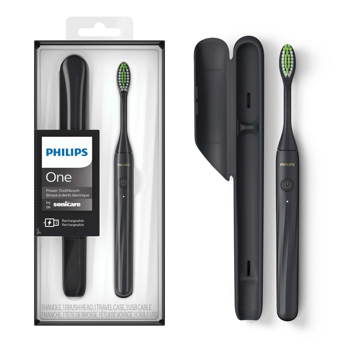 PHILIPS ONE RECHARGEABLE TOOTHBRUSH BLACK