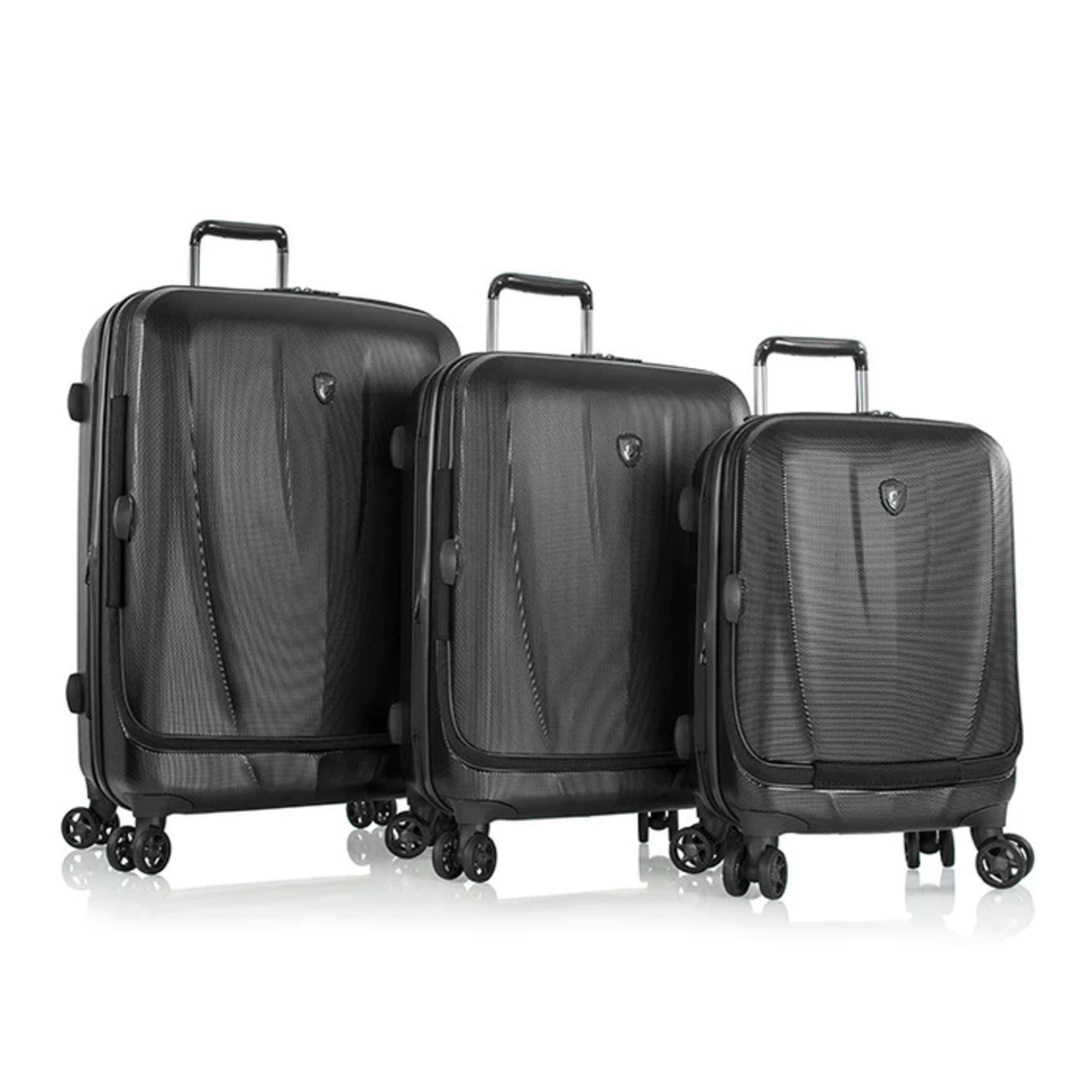 HEYS VANTAGE SMART ACCESS 100% PC 3PC LUGGAGE SET - BLACK