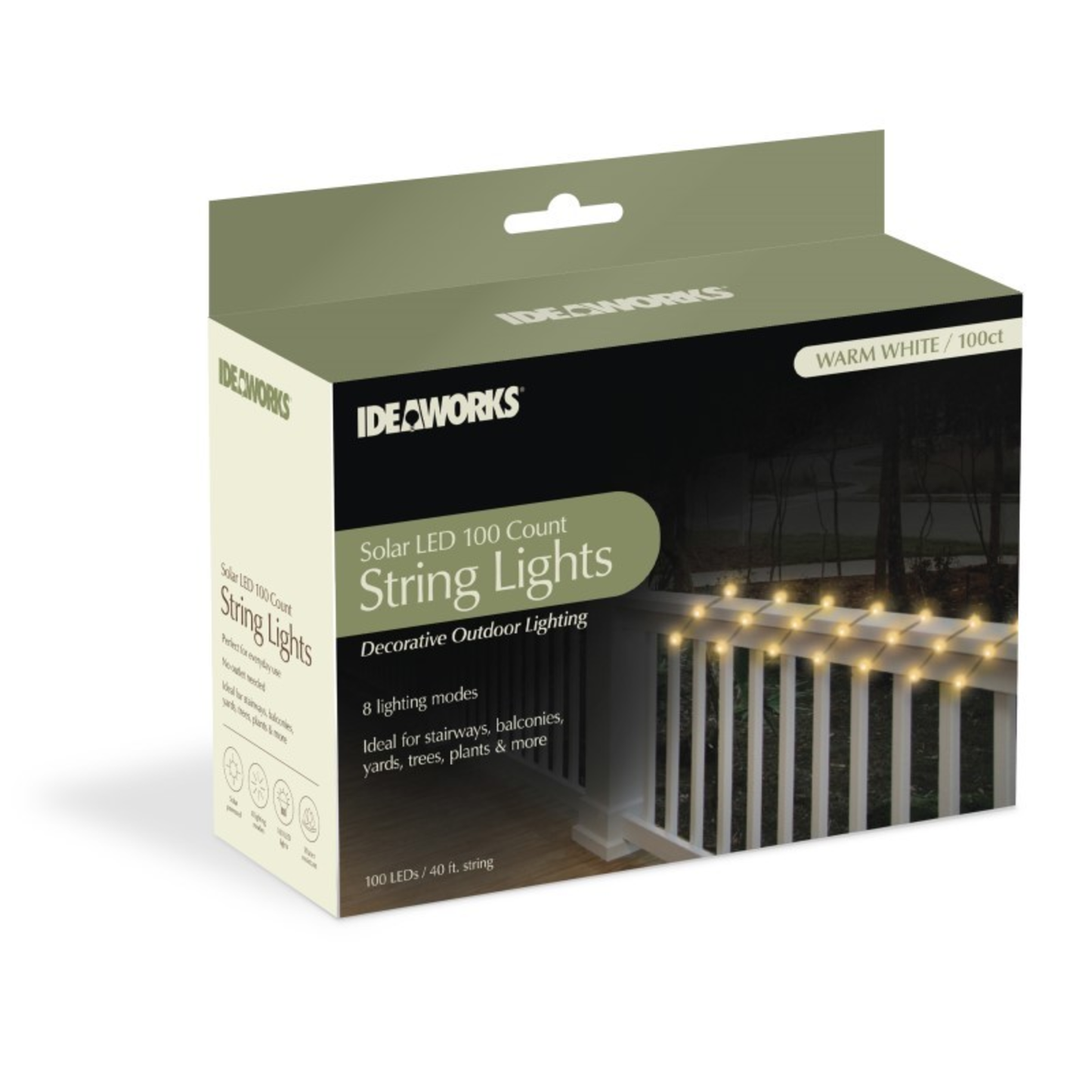 LED SOLAR STRING LIGHTS 100-COUNT β WARM WHITE