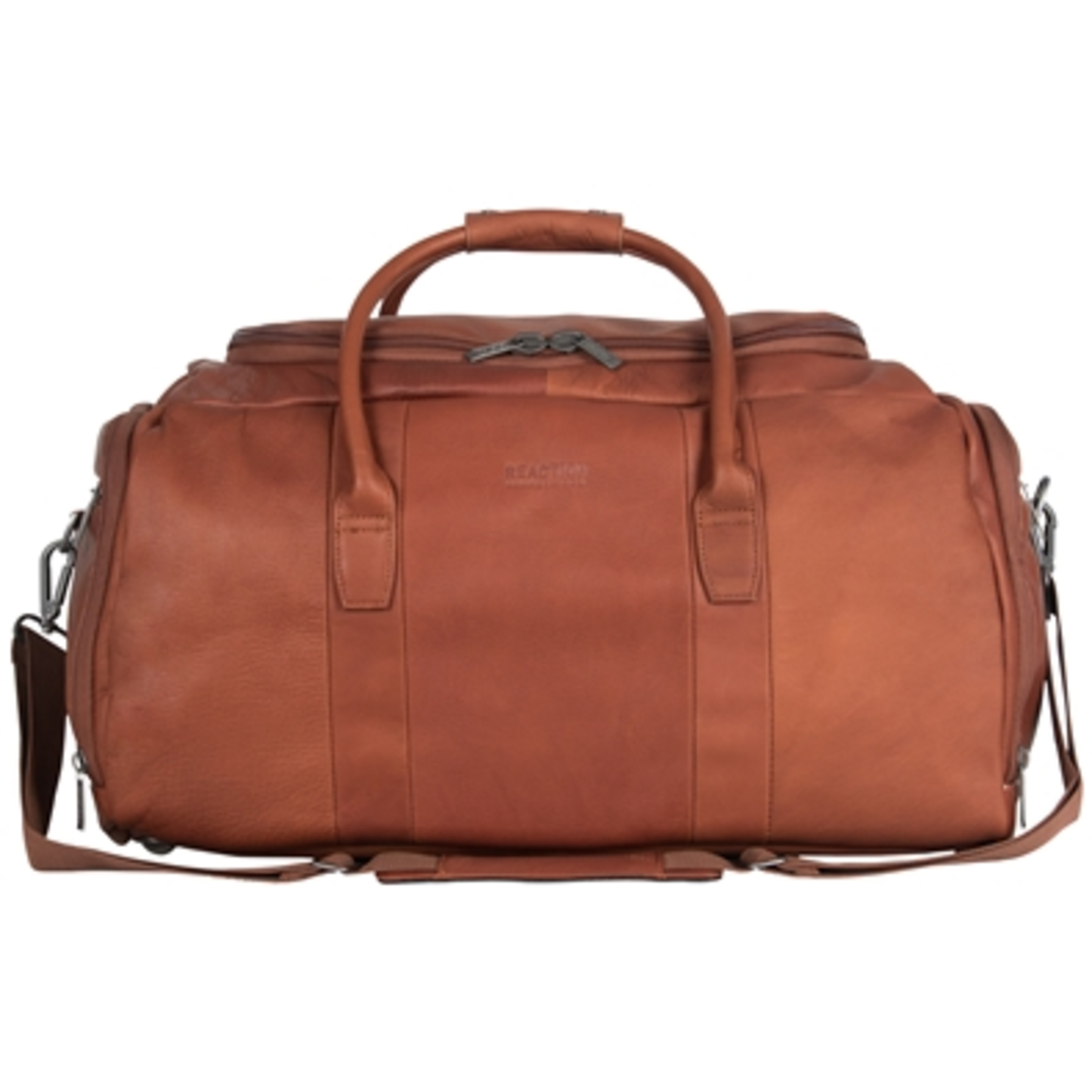 COLOMBIAN LEATHER DUFFLE BAG, COGNAC