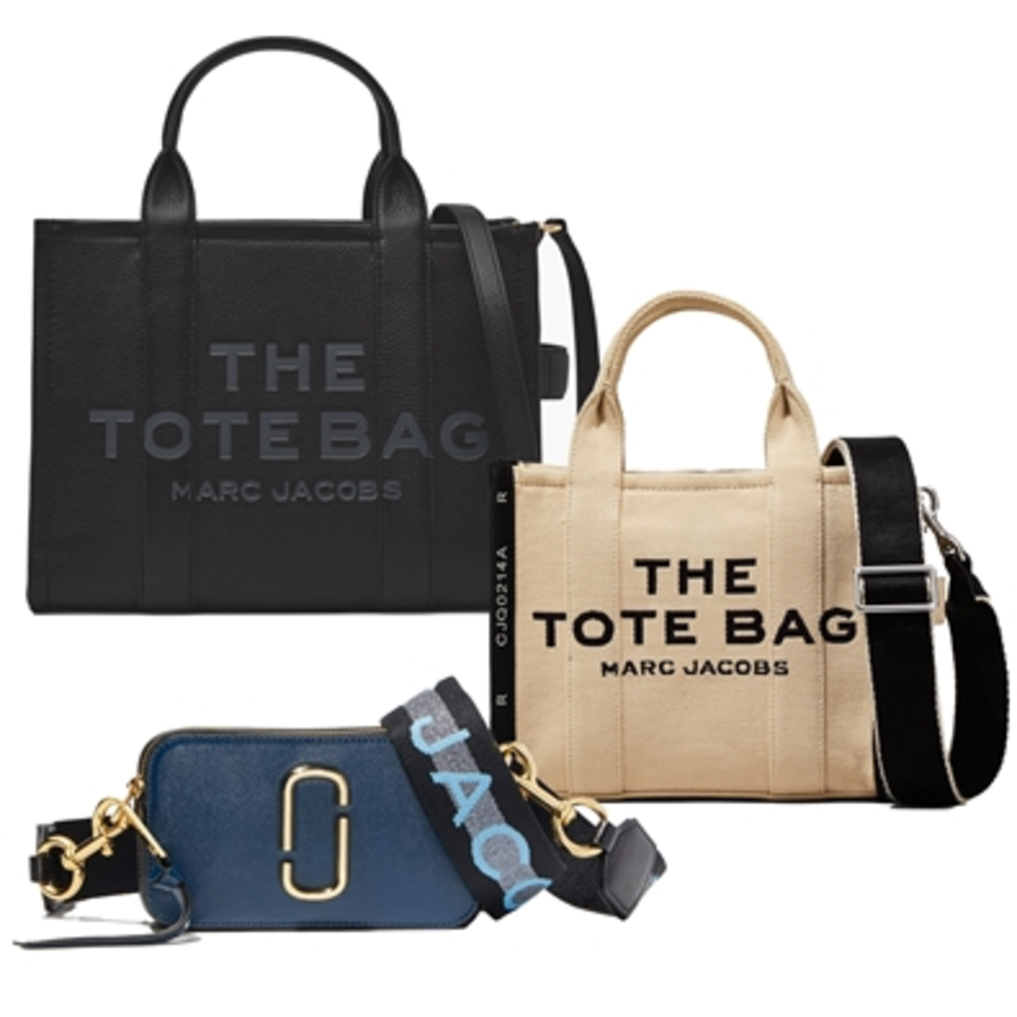 ULTIMATE TOTE & SNAPSHOT TRIO, BLACK/WARM SAND/BLUE