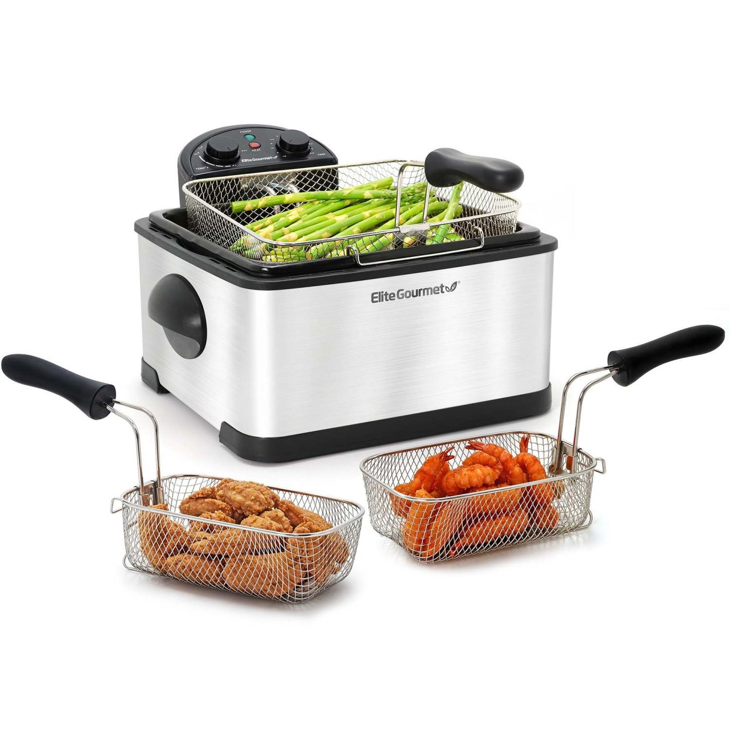 4QT DUAL BASKET STAINLESS STEEL DEEP FRYER