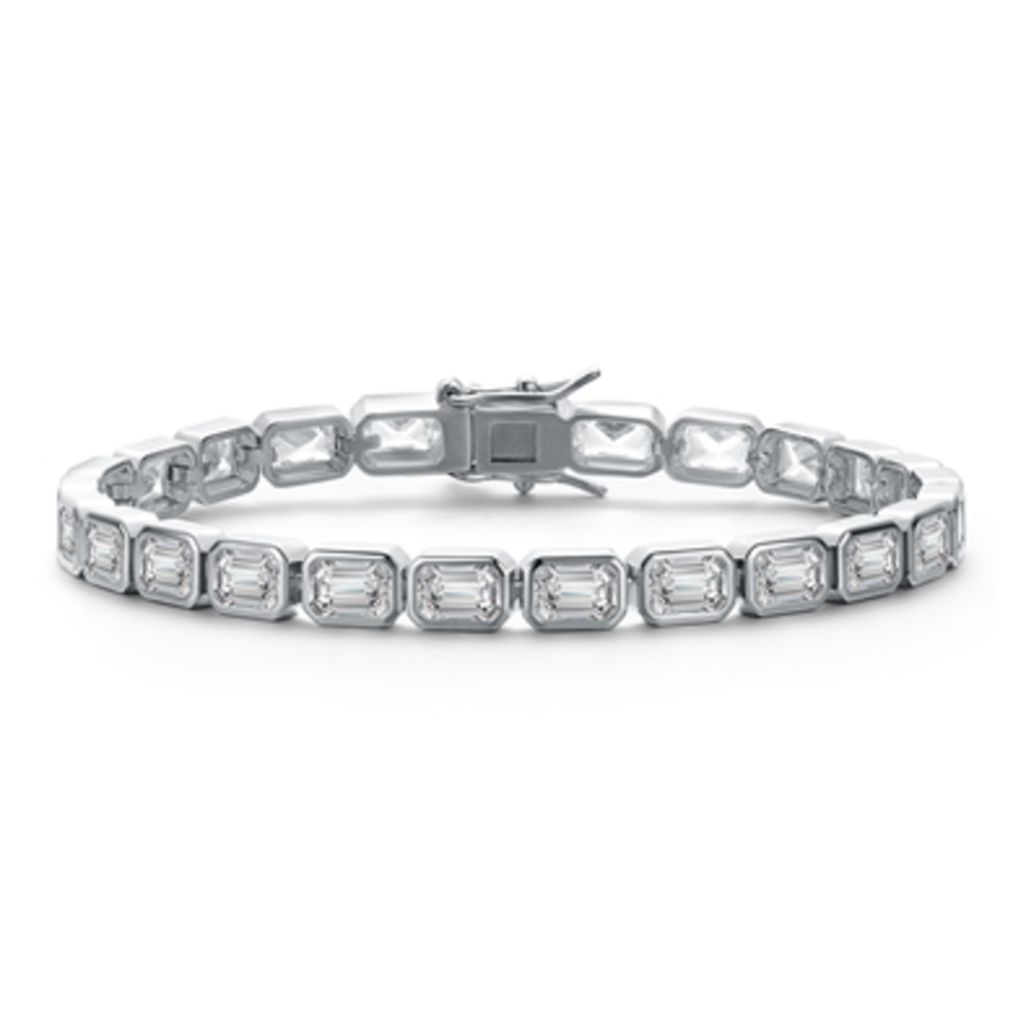 CZ RHODIUM DAZZLE TENNIS BRACELET, CLEAR, 7"