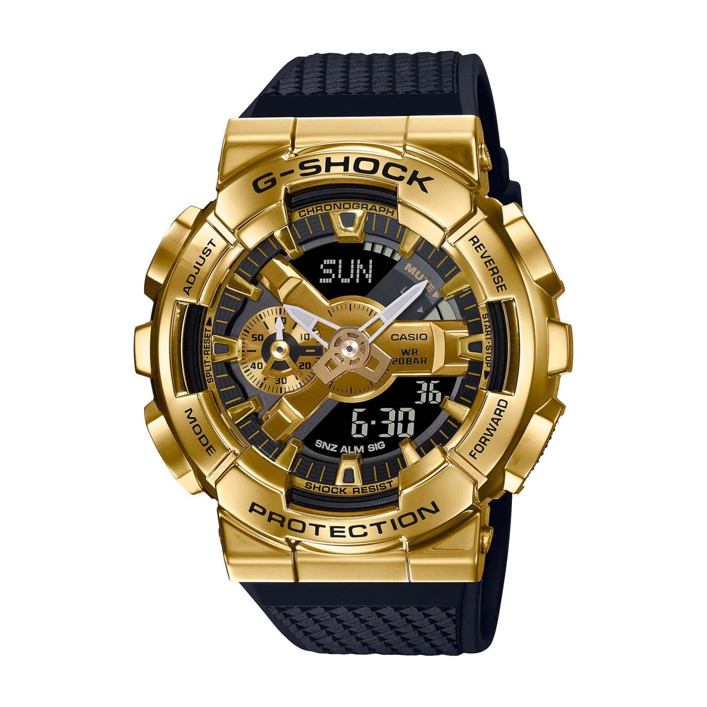 MEN'S G-SHOCK ANA-DIGI GOLD-TONE & BLACK RESIN WATCH