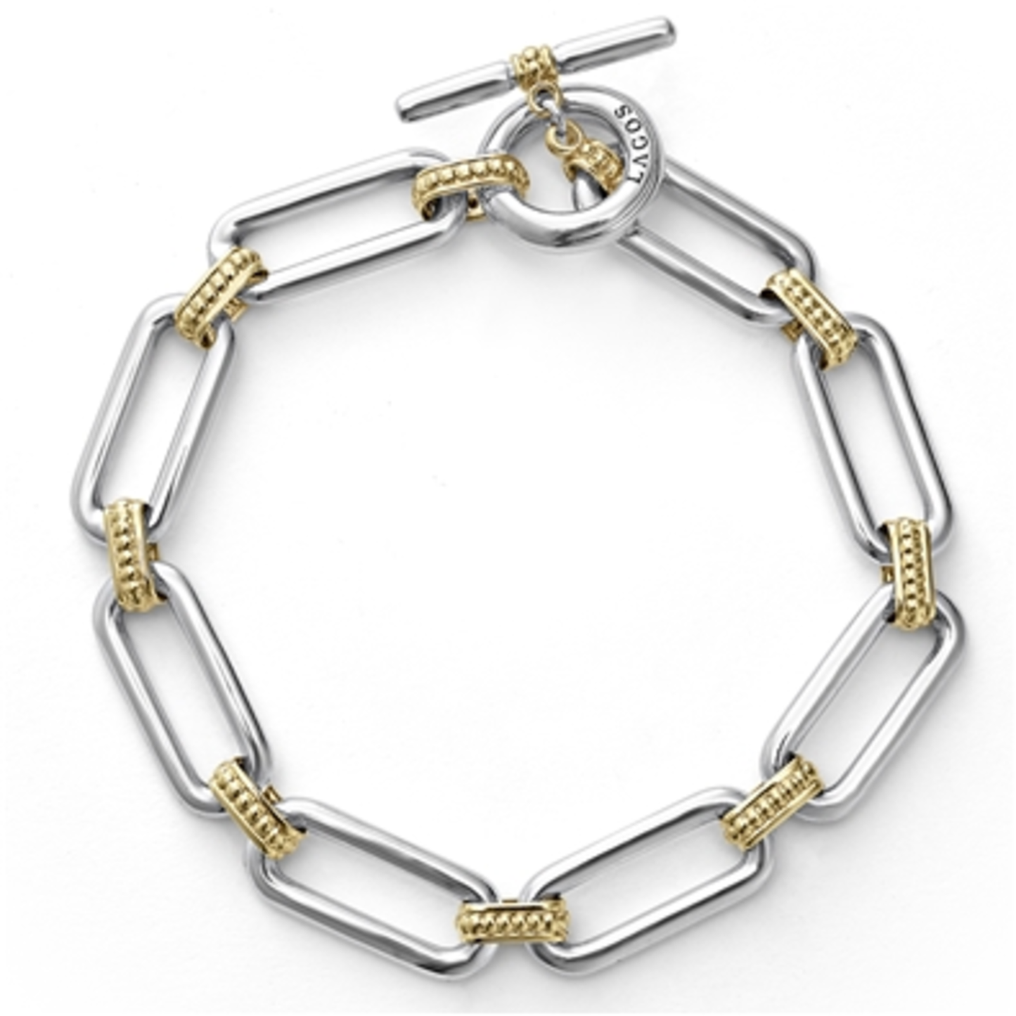 TWO-TONE LINK BRACELET, 7"