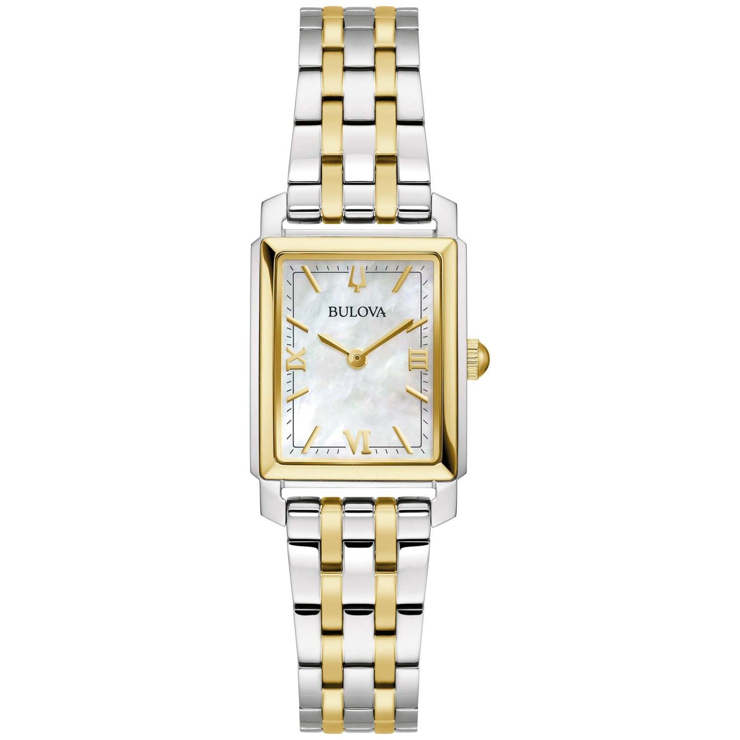 LADIES' SUTTON TWO-TONE STAINLESS STEEL WATCH, MOTHER-OF-PEARL DIAL