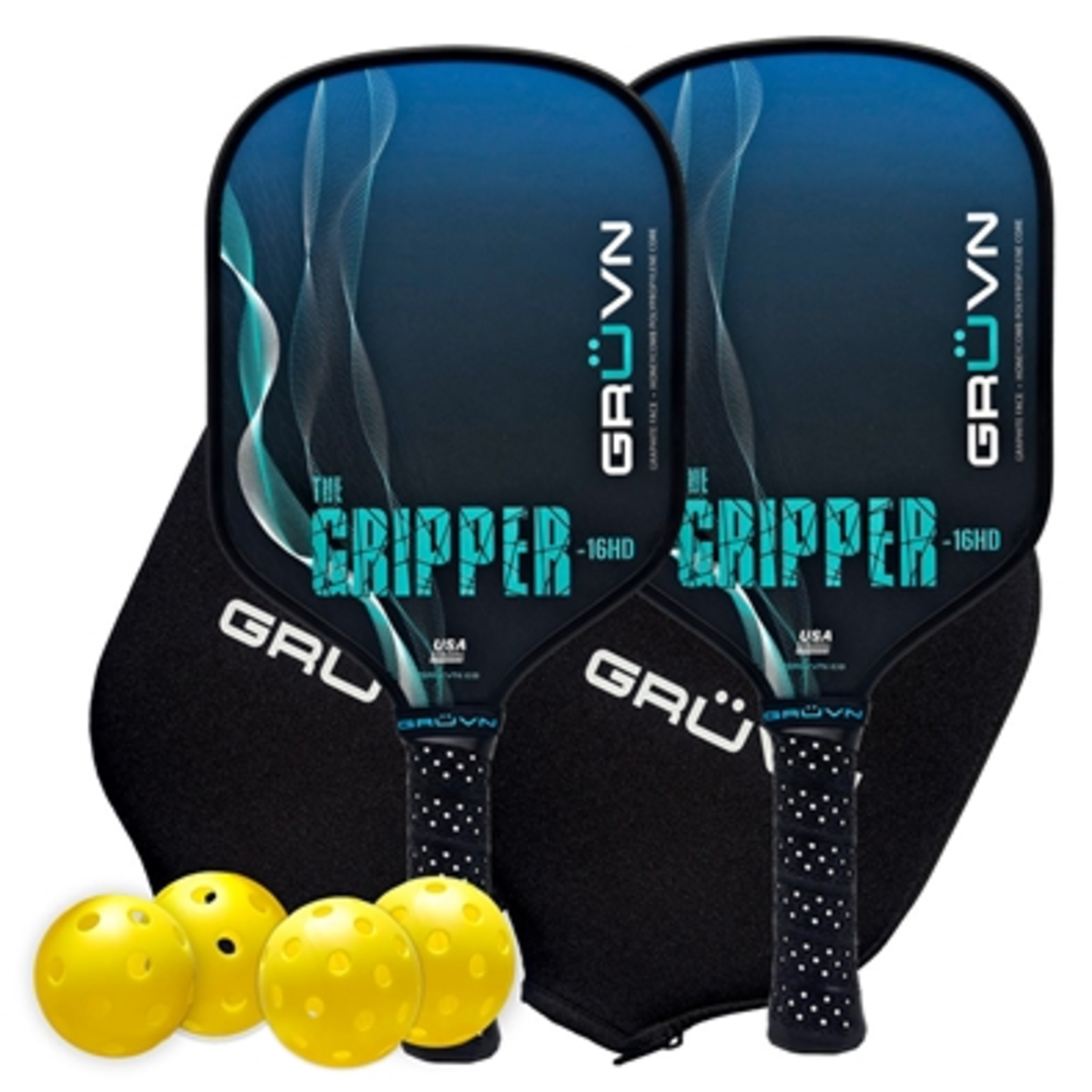 STARTER SET-2 GRIPPER 16HD AND 4 BALLS, AQUA/WHITE, 15.7"