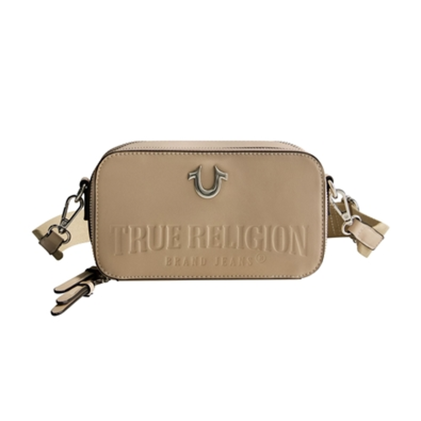 DOUBLE-ZIP HORSESHOE CAMERA BAG, TAN