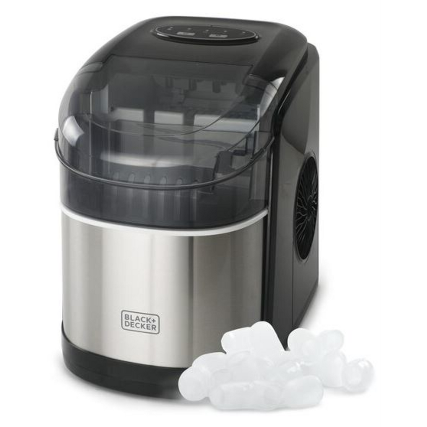 BLACK+DECKER 26-LB DROP-DOWN DOOR FREESTANDING BULLET ICE MAKER - STAINLESS STEEL