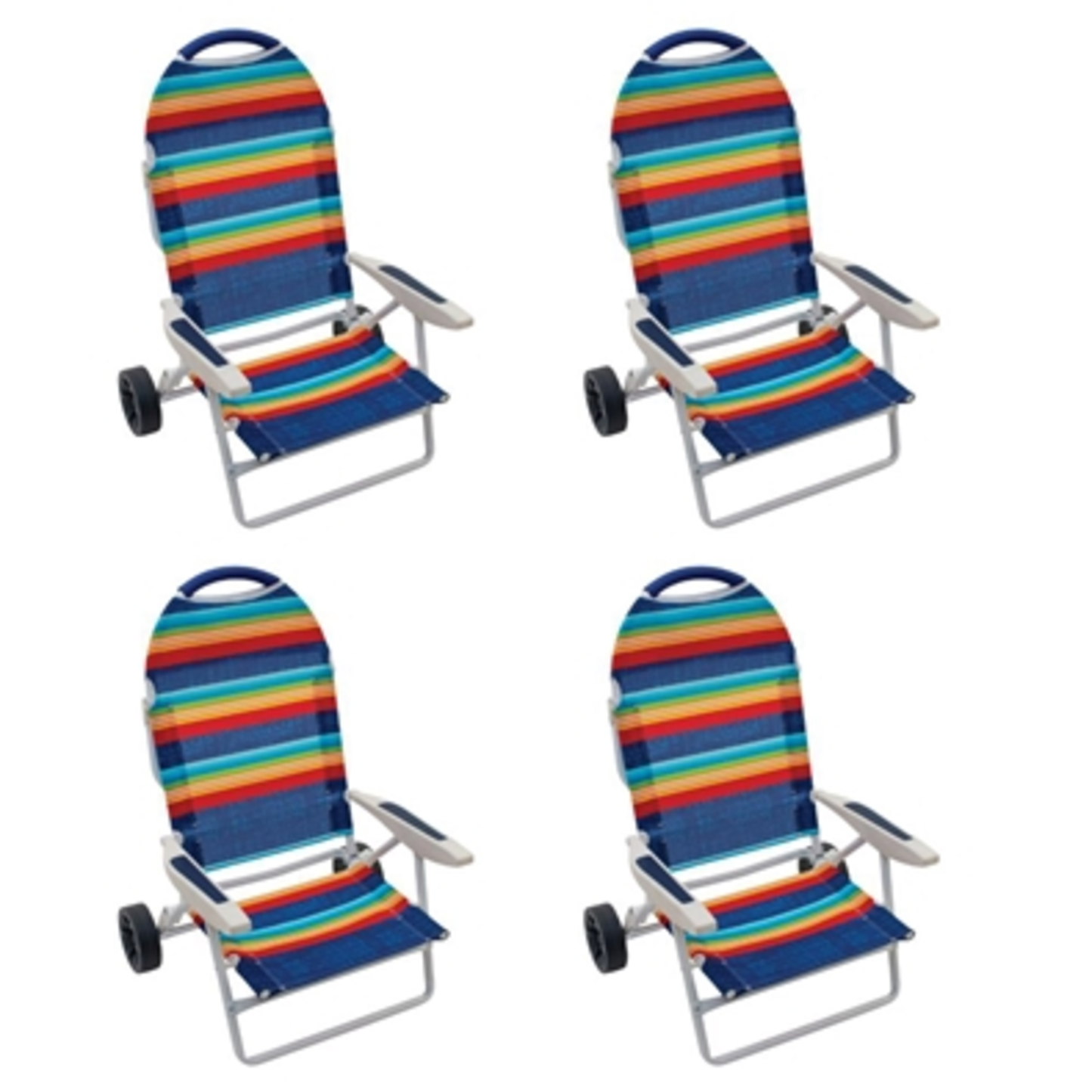 TRANSPORTER BEACH CHAIR SET, MULTI-STRIPED, 4 PACK