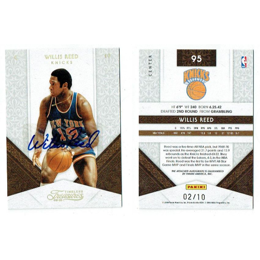 Willis Reed Autographed 2009-10 Panini Basketball Card #2/10