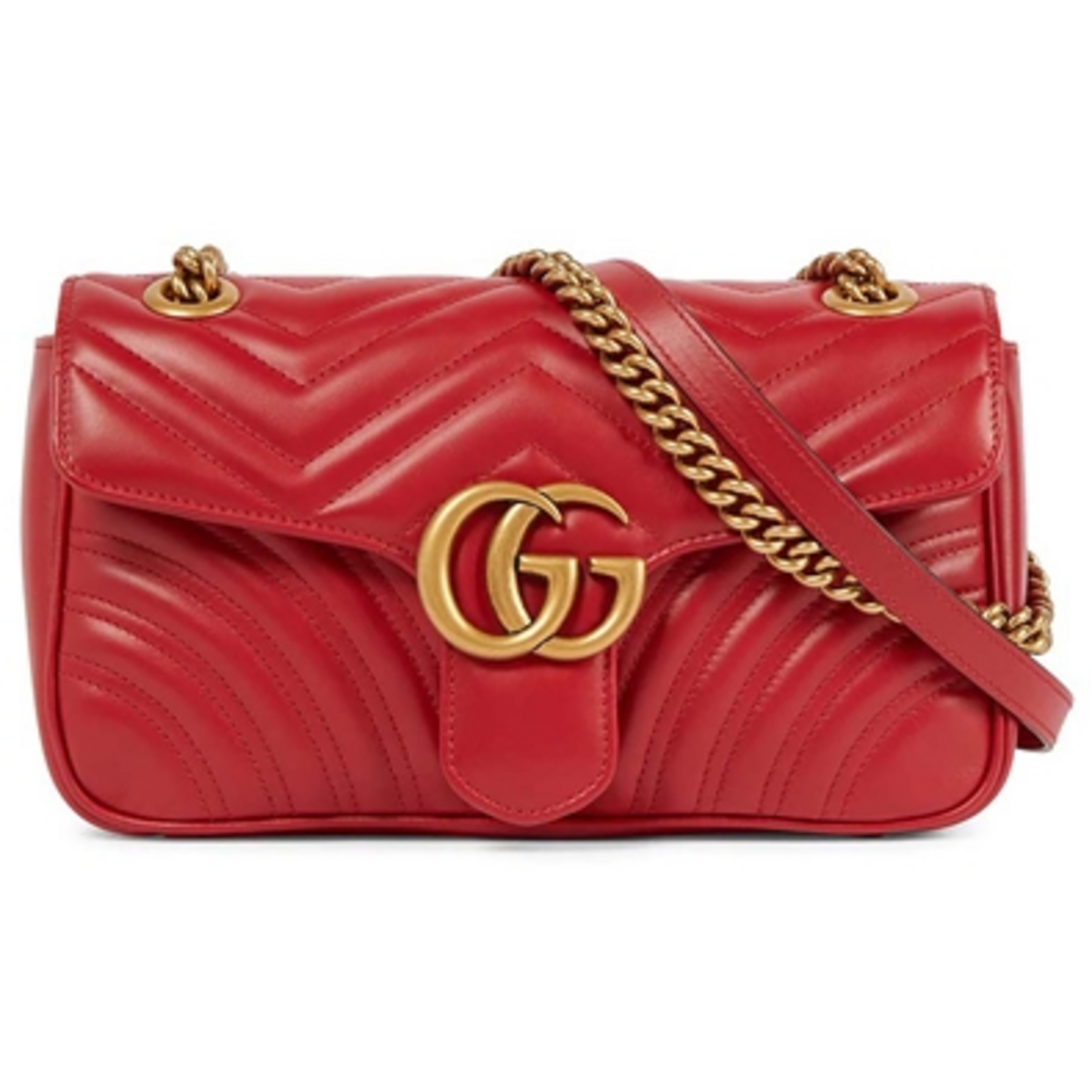 GG MARMONT SUPER MINI MATELASSÉ BAG, HIBISCUS RED