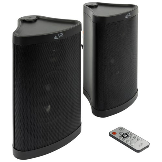 SET OF 2 PATIO+ INDOOR/OUTDOOR WATER RESISTANT SPEAKERS