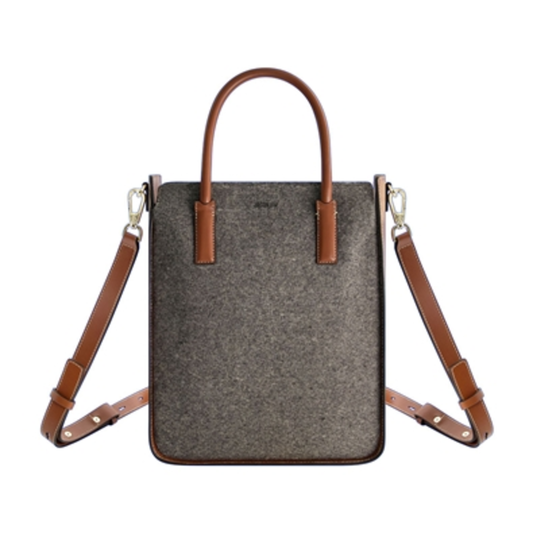 STRUCTURED TOTE BAG, GREY