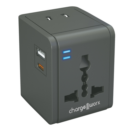 INTERNATIONAL TRAVEL ADAPTER, BLACK