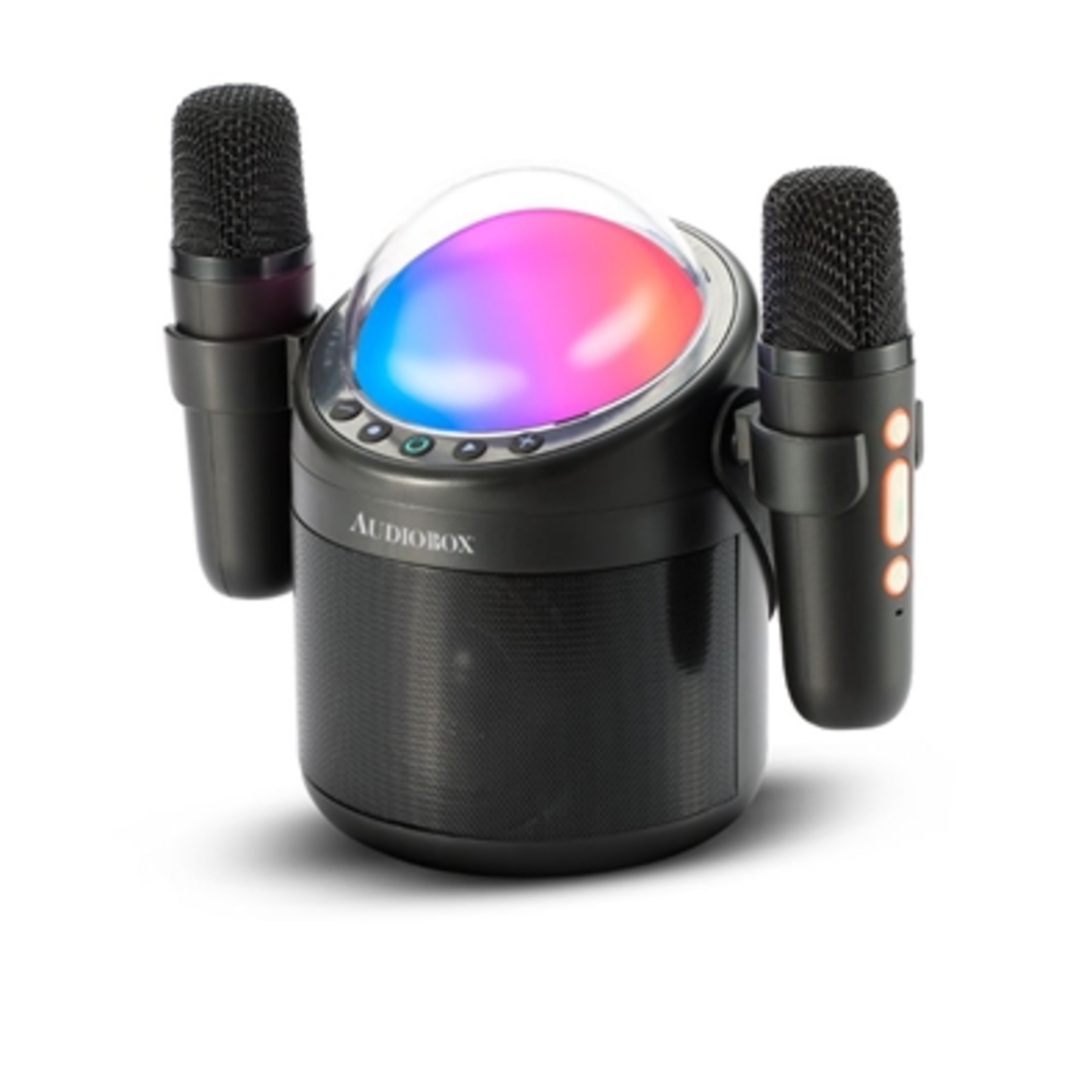 PARTY LIGHT KARAOKE SPEAKER W/ MICS, BLACK