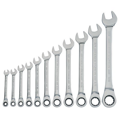 11PC SAE RATCHETING COMBINATION WRENCH SET