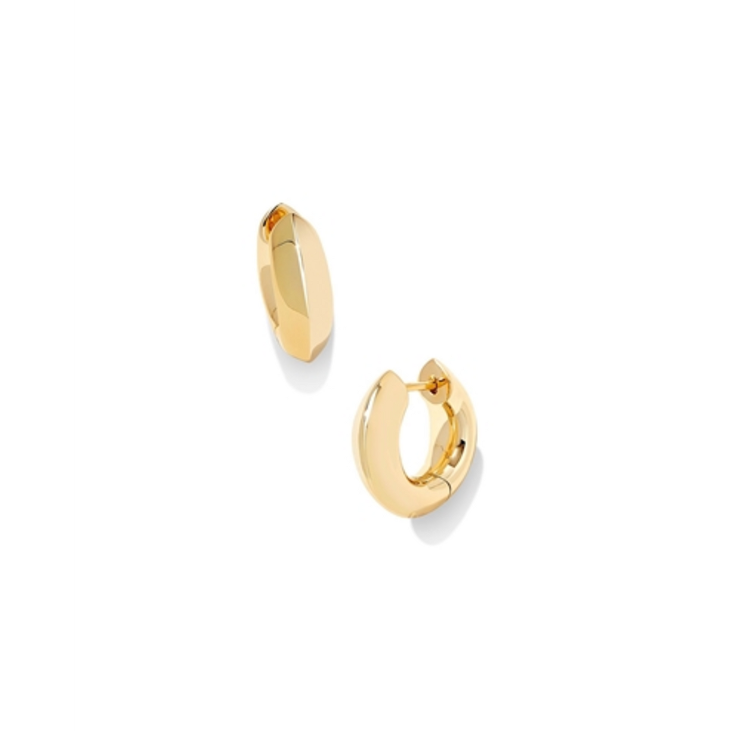 MIKKI METAL HUGGIE EARRINGS, GOLD