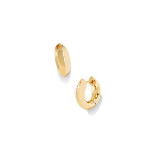 MIKKI METAL HUGGIE EARRINGS, GOLD