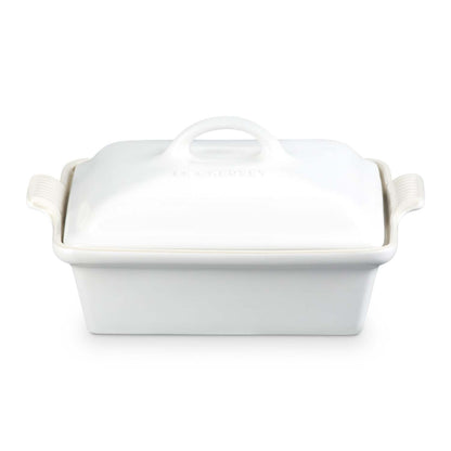 2QT HERITAGE STONEWARE SHALLOW COVERED SQUARE CASSEROLE COTTON