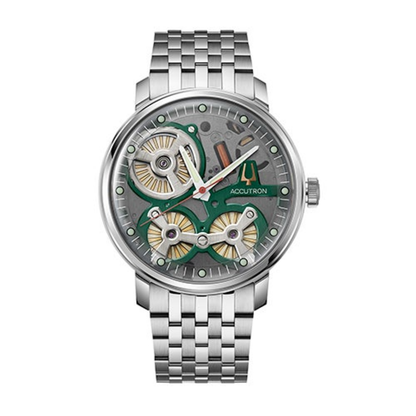 MEN'S SPACEVIEW 2020 ELECTROSTATIC STAINLESS STEEL WATCH, SMOKE GRAY DIAL