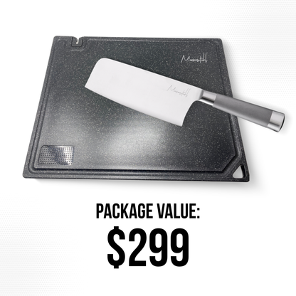 Messerstahl Gourmet Asian Cleaver + Messerboard