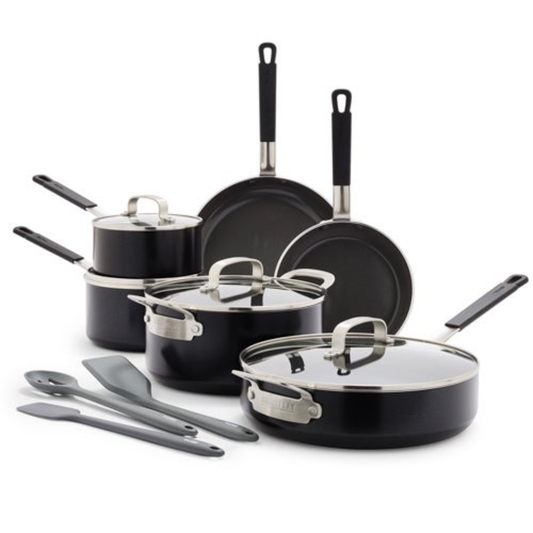 CERAMIC NONSTICK ALUMINUM 13PC COOKWARE SET BLACK
