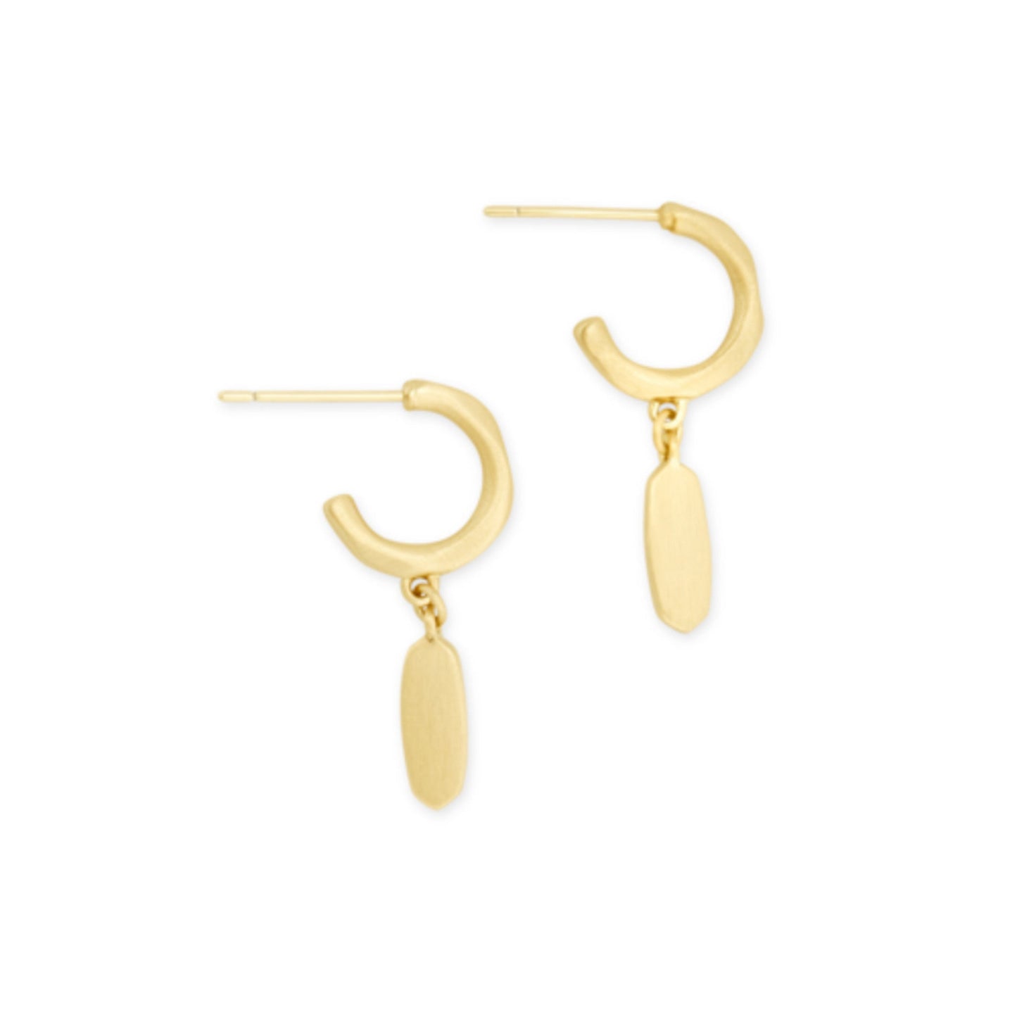 KENDRA SCOTT FERN HUGGIE GOLD EARRINGS