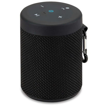 WATERPROOF FABRIC PORTABLE SPEAKER W/ SPEAKERPHONE BLACK