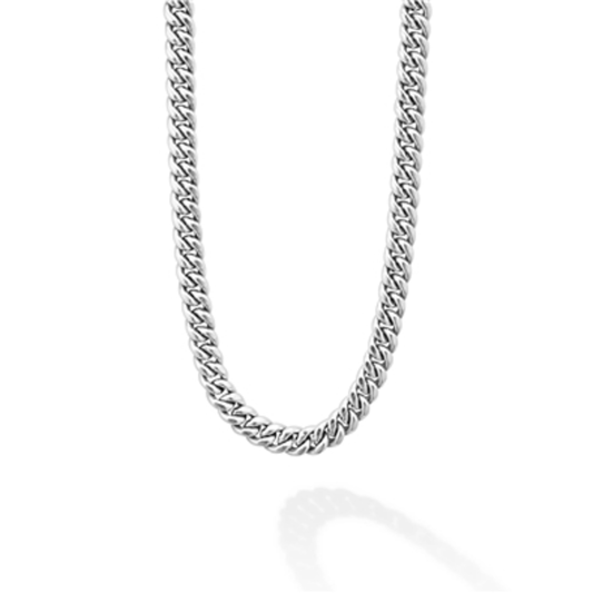 MEN'S SILVER CURB CHAIN NECKLACE