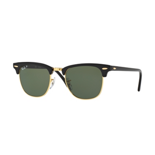 CLUBMASTER UNISEX SUNGLASSES POLARIZED, BLACK/GREEN, 51