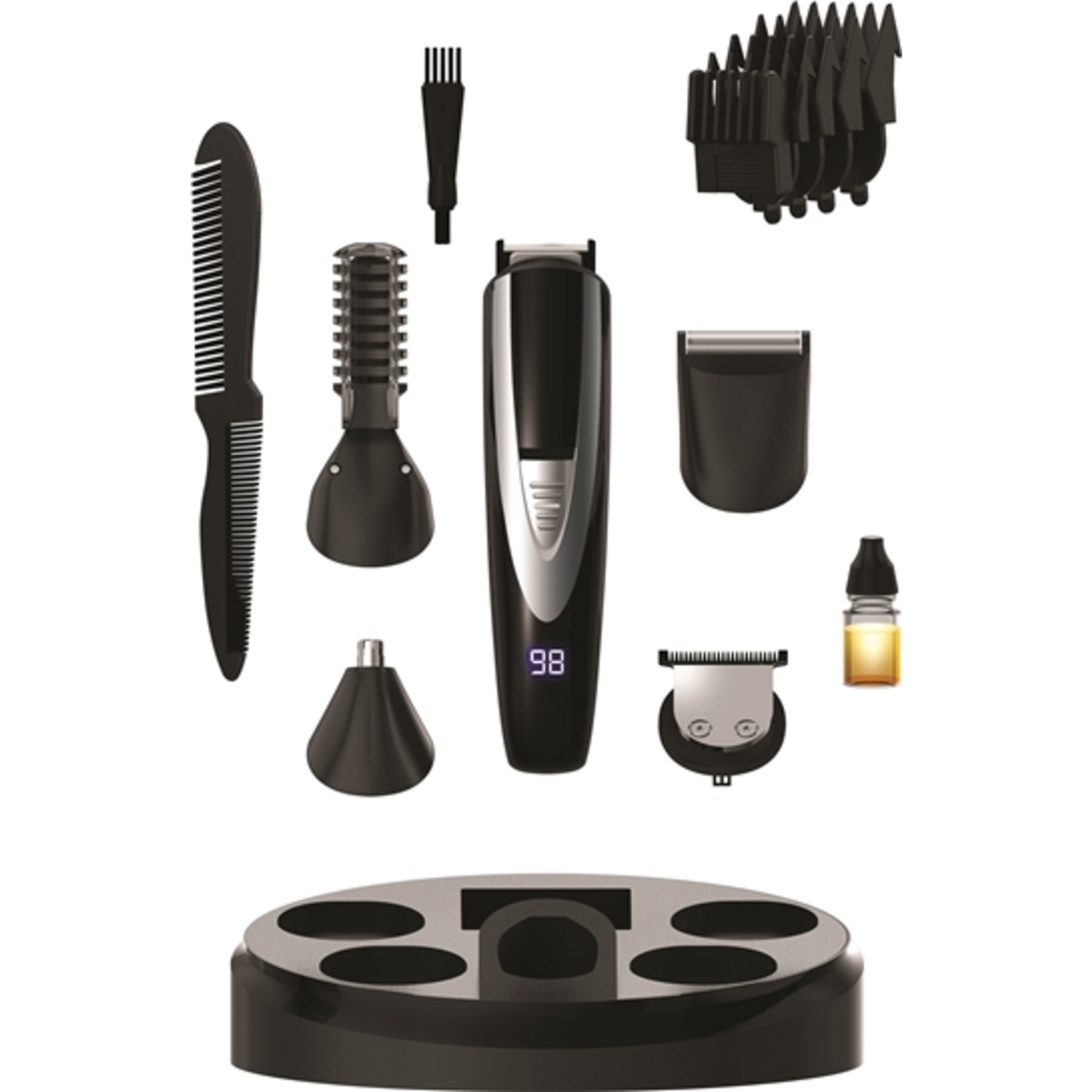 TRIMMER GROOMING SET, BLACK, 15 PIECES
