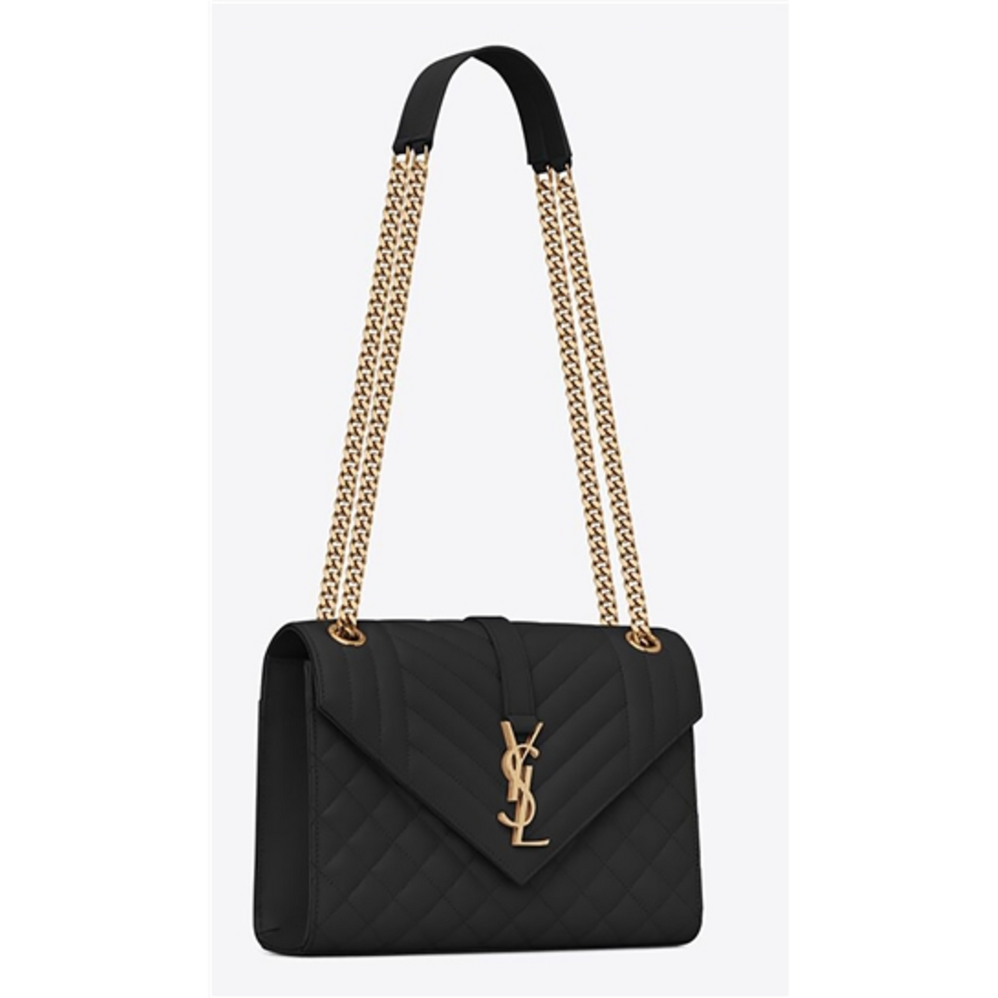 ENVELOPE MEDIUM CHAIN BAG MIX EMBOSSED, BLACK, MEDIUM