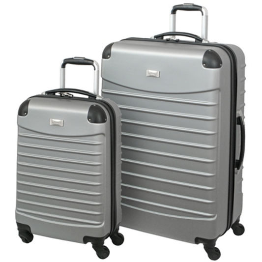 HARDSIDE LUGGAGE SET, SILVER, 2-PC
