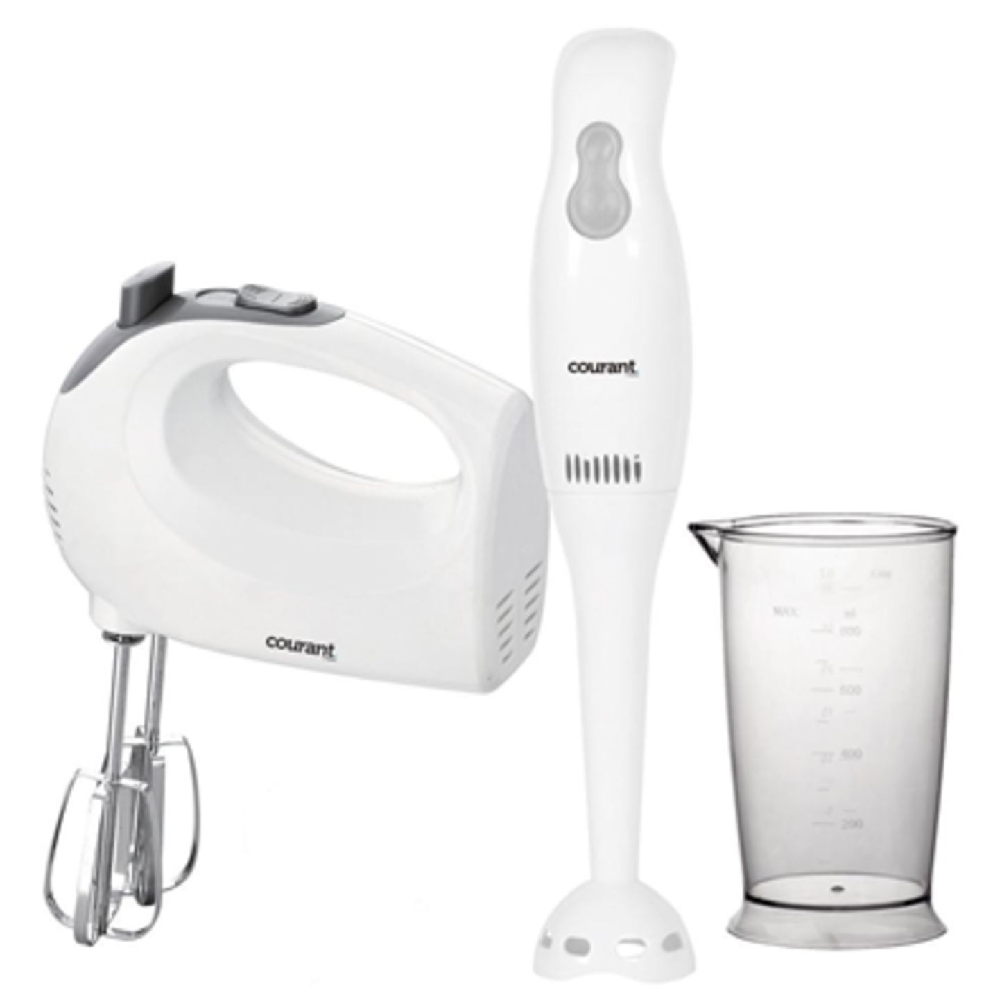 COURANT 150W HAND MIXER + HAND BLENDER, WHITE