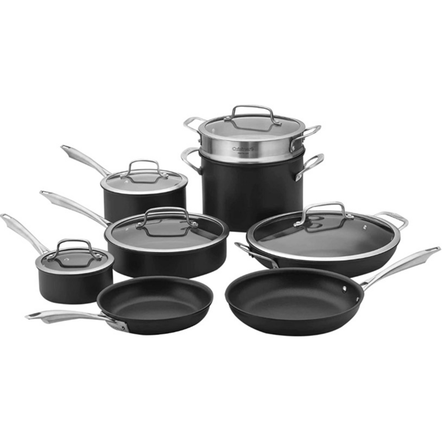 CUISINART DISHWASHER SAFE HARD ANODIZED 11PC COOKWARE SET